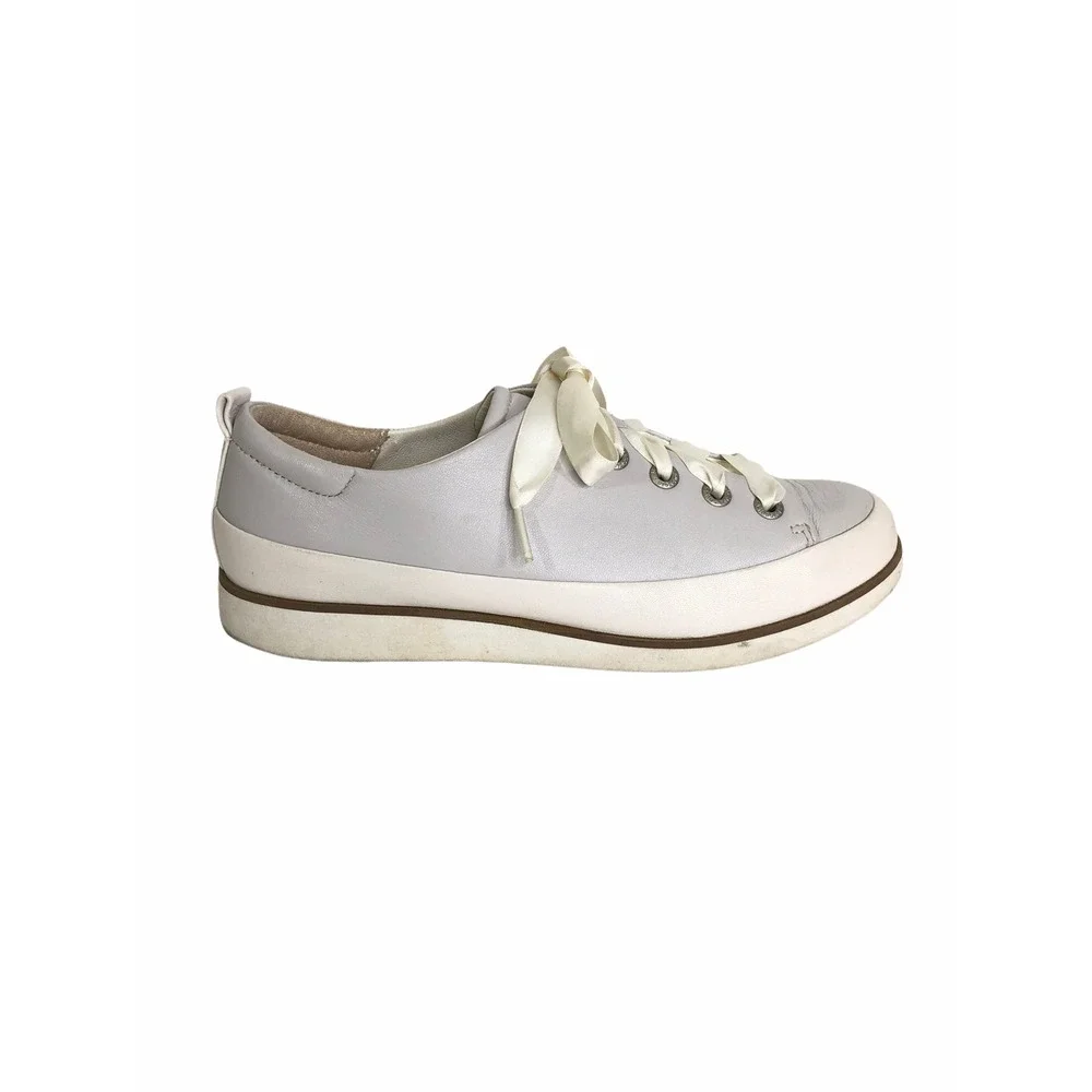bussola Silk Nappa Vapor Shoes Womens‎ Sneakers Taupe Grey Silk Laces EUC SH849
